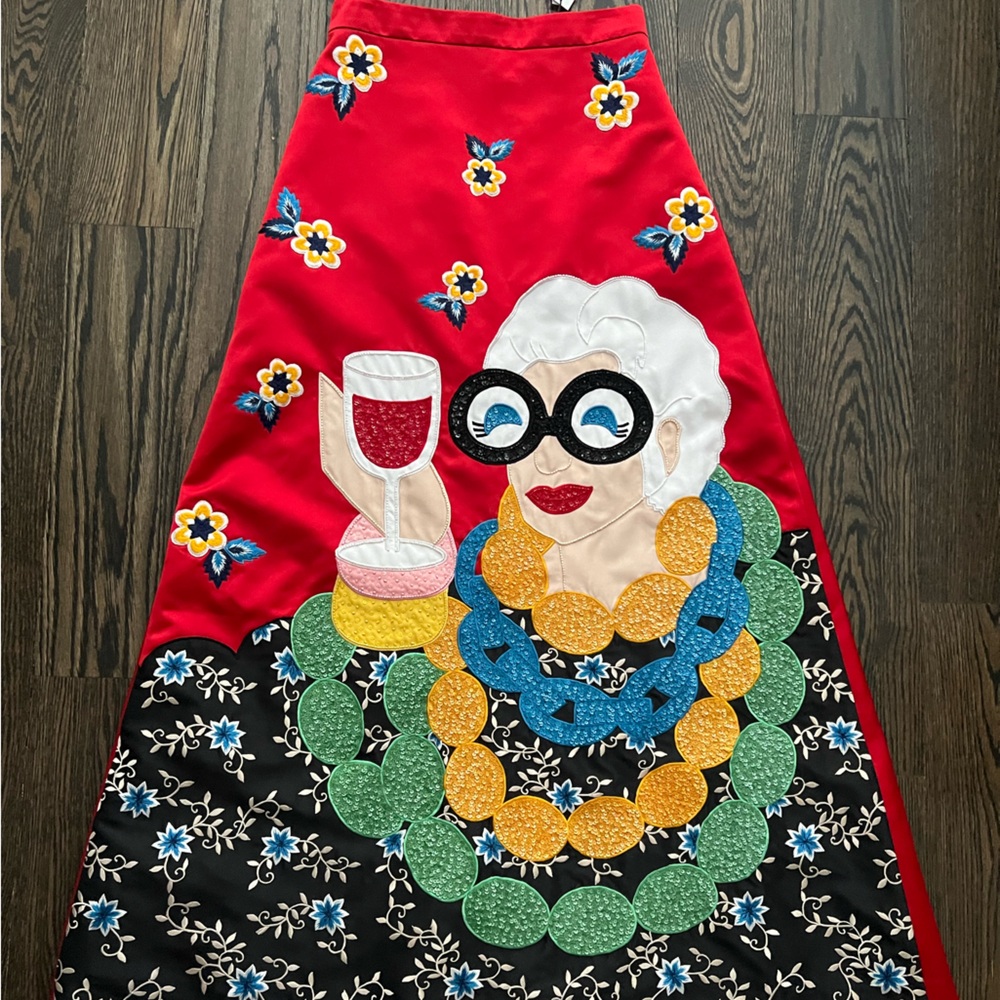 Alice&Olivia Maxi red Crystal Embellished Skirt Size 4